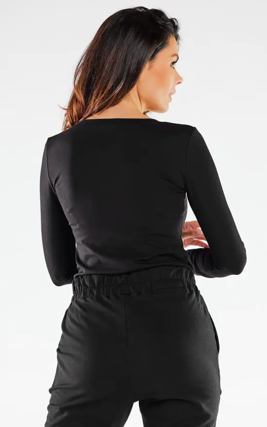 Best Pirce 🤩 AWAMA Basic Long Sleeve Top In Black 🥰 - Image 3