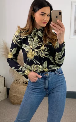 Best Pirce 👏 Ruby Rocks Stella 👕 Shirt Baroque Pineapple Black 🌟