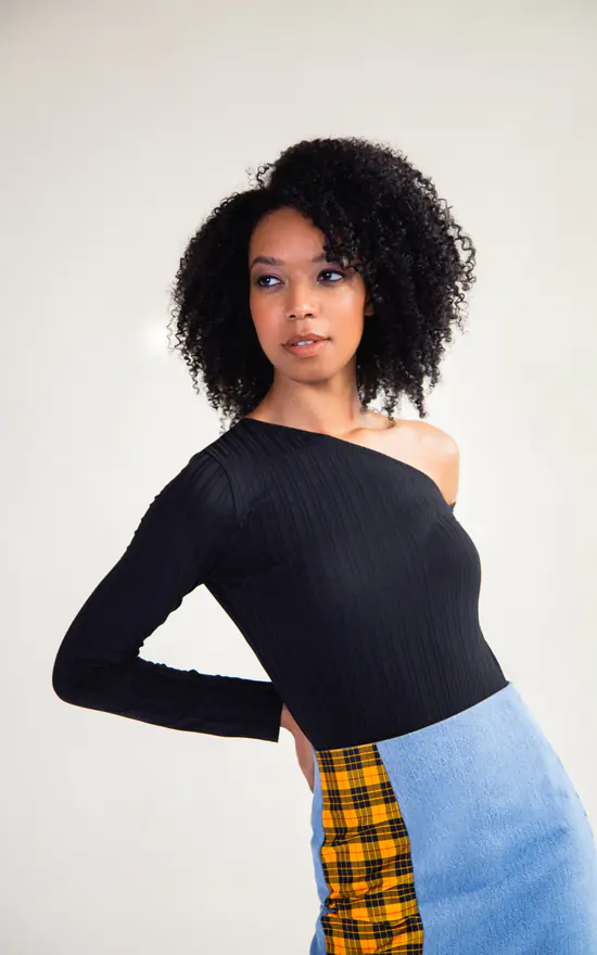 Outlet ๐ฅ Megan Ismay Ltd Black Recycled One Shoulder Top ๐