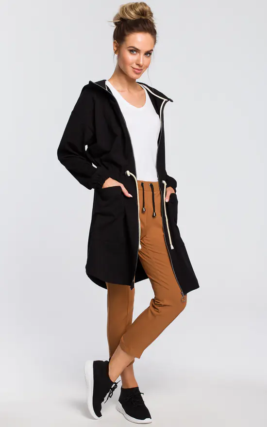 Hot Sale 🎁 MOE Long Sleeved Hooded Sweatshirt Jacket In Black ⌛