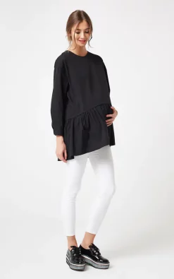 Best Sale ✨ Bergamo Maternity Long Sleeve Top In Black 🌟