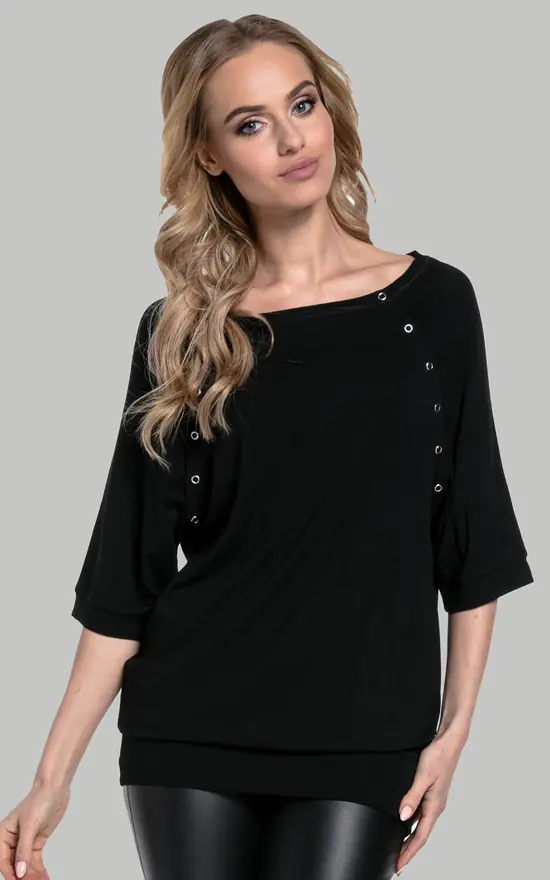 Buy ๐ Happy Mama Maternity Nursing Batwing Top In Black โ๏ธ - Image 2