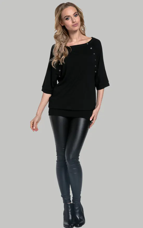 Buy ๐ Happy Mama Maternity Nursing Batwing Top In Black โ๏ธ - Image 4