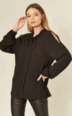 Best deal 🎉 HOXTON GAL Black Oversized Split Arm Relaxed Fit Top 🌟