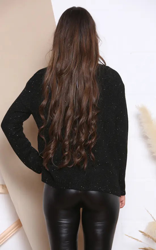 Coupon ๐ Lucy Sparks Black Sparkle Lurex Jumper With Sequins โญ - Image 3