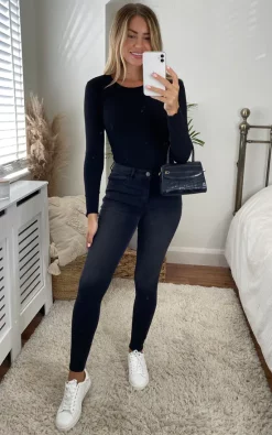 Top 10 ✔️ ONLY Ribbed Long Sleeve Top In Black 😉