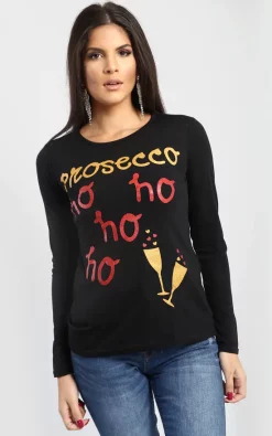 Best deal 🧨 Oops Fashion Isabella Black Hohoho Print Top ✨