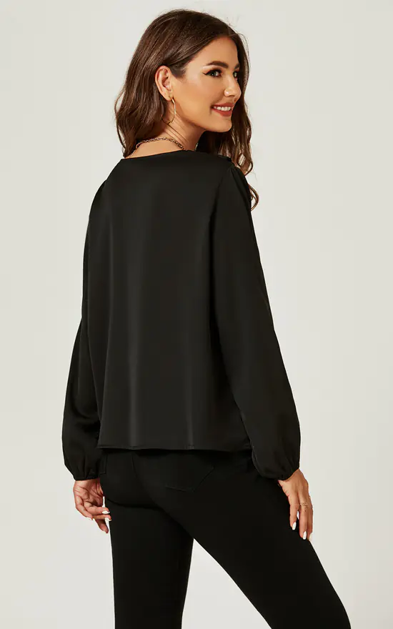 Brand new 🥰 FS Collection Lace Detail Long Sleeve Blouse Top In Black 💯 - Image 3