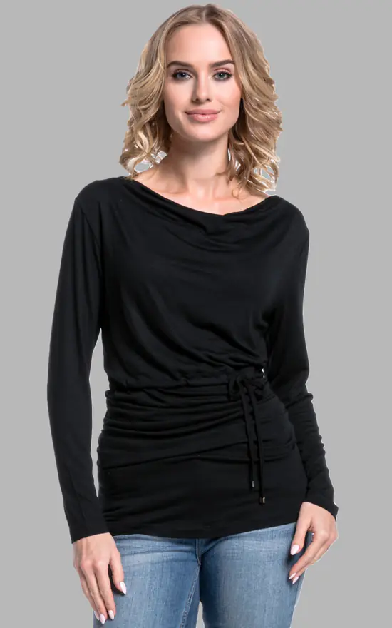 Best Pirce ๐ Happy Mama Maternity Nursing Long Sleeve Top In Black ๐ - Image 2