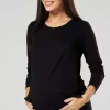 Top 10 💯 Happy Mama Maternity Nursing Top With Long Sleeve In Black ❤️