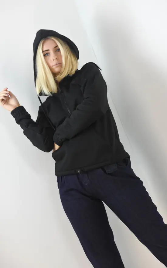Deals ๐ฅ Boutique Store Black Quarter Zip Up Funnel Neck Hoodie Jumper โ - Image 2