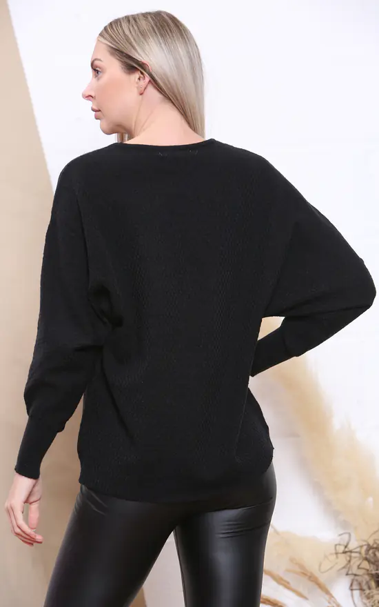 Best reviews of ๐ Lucy Sparks Black Knit Texture Top. ๐ฅฐ - Image 3