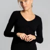 Wholesale 🔥 MOE Ribbed Cotton Longsleeved Loungewear Top In Black 😍