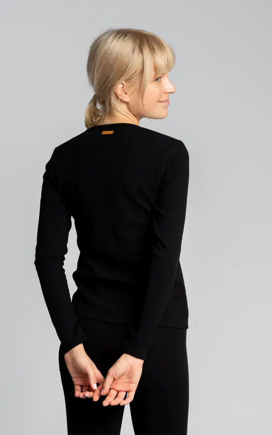 Wholesale ๐ฅ MOE Ribbed Cotton Longsleeved Loungewear Top In Black ๐ - Image 4