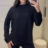 Best reviews of 👍 HOXTON GAL Relaxed Fit Long Sleeves Ruffle Detailed Top In Black 🥰