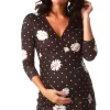 Discount 🎁 Want That Trend Black Cali Floral Wrap Over Maternity Top 🌟
