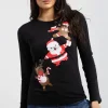 Top 10 😍 Oops Fashion Eva Black Reindeer Gingerbread Print Top 😍
