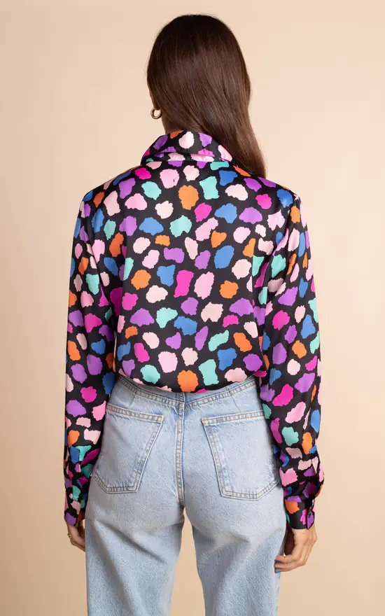 Top 10 โ Dancing Leopard Nevada Satin ๐ Shirt In Multi Cloud Recycled Materials ๐ - Image 3