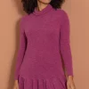 Coupon ✔️ Klass Knitted Frill Hem Tunic Top Pink 🧨
