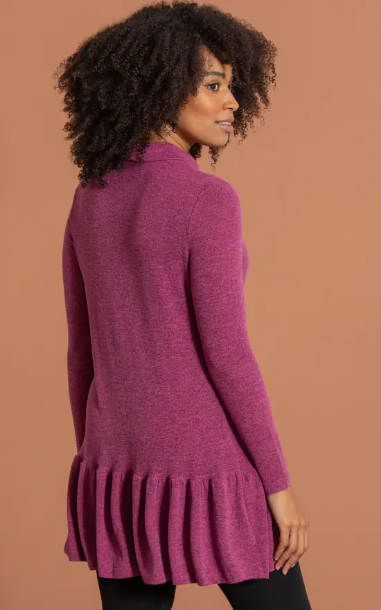 Coupon โ๏ธ Klass Knitted Frill Hem Tunic Top Pink ๐งจ - Image 3