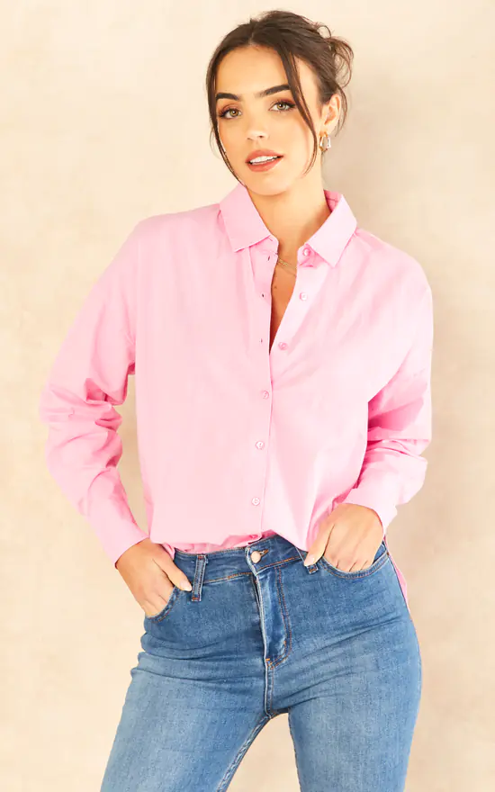 Hot Sale 👍 Pieces Long Sleeve 👚 Shirt In Pink 🛒