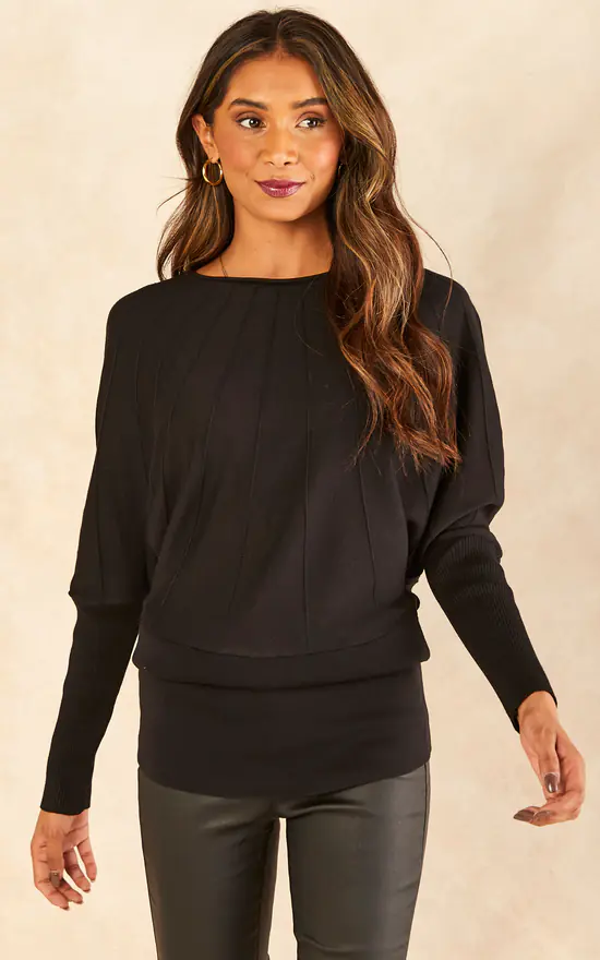 Outlet ๐ Blue Vanilla Batwing Ribbed Hem Tunic โญ