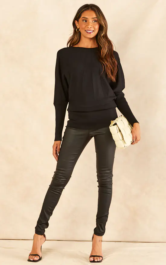 Outlet ๐ Blue Vanilla Batwing Ribbed Hem Tunic โญ - Image 2