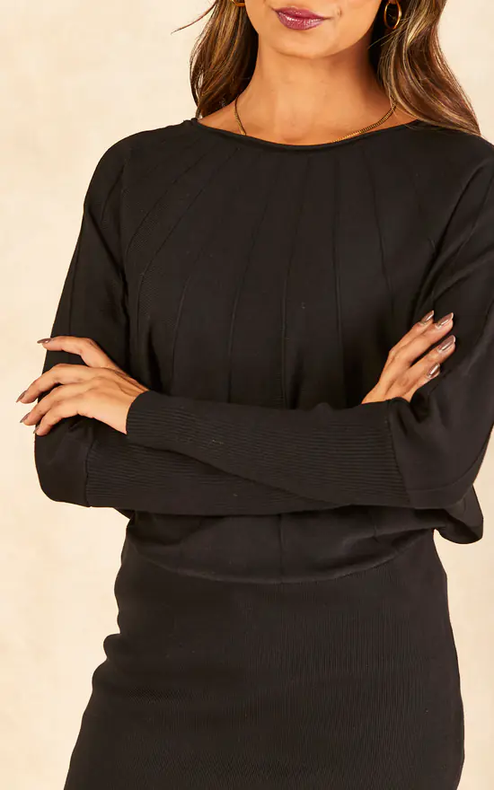 Outlet ๐ Blue Vanilla Batwing Ribbed Hem Tunic โญ - Image 3