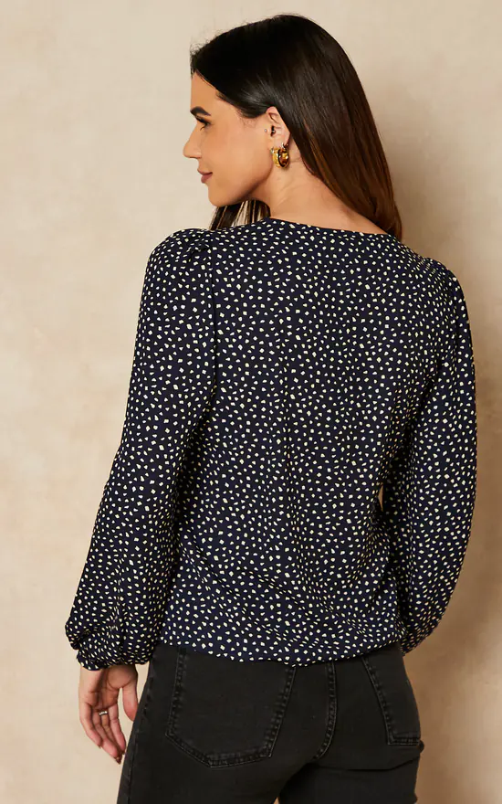 Promo ๐ ONLY Polka Dot Button Up Blouse In Navy ๐คฉ - Image 4