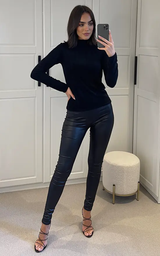 Brand new ๐ SIGNAGE Turtle Neck Long Sleeve Top Black Towel โ๏ธ - Image 2