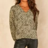 New 👍 ONLY Sage Green Leopard Print Blouse 🌟