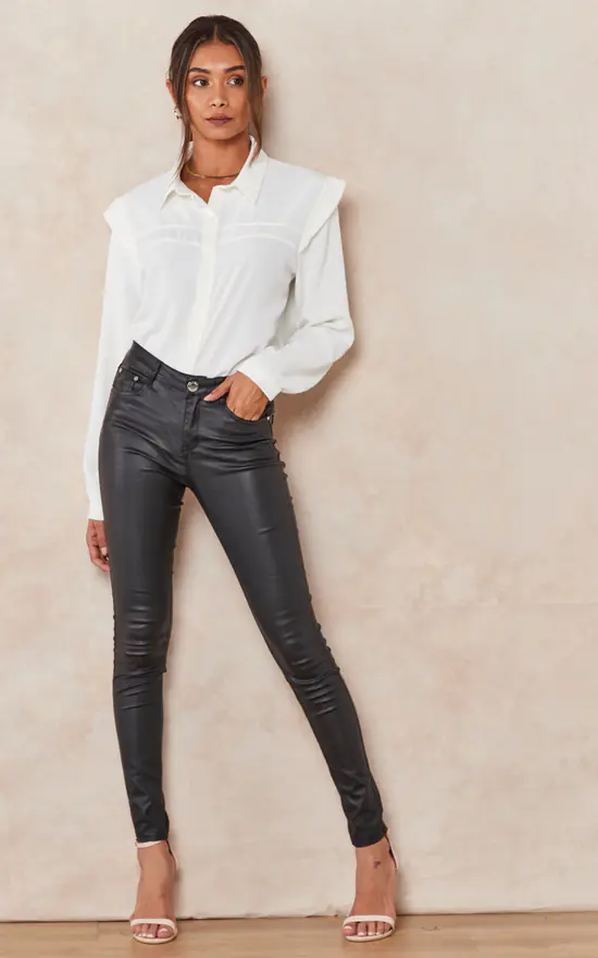 Flash Sale ๐ HOXTON GAL Oversized Shoulder Detailed Long Sleeves ๐ Shirt In White ๐ - Image 2