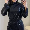 Best deal ⭐ Glamorous Black Sequin Cowl Neck Blouse 👏