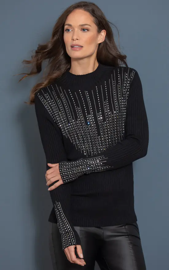 Flash Sale 🛒 Klass Embellished Rib Knit Top 😀