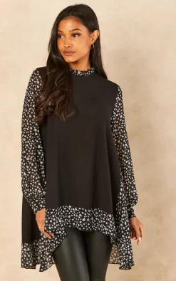 Best reviews of ✔️ Blue Vanilla Chiffon 2 In 1 Cut & Sew Batwing Top ✨