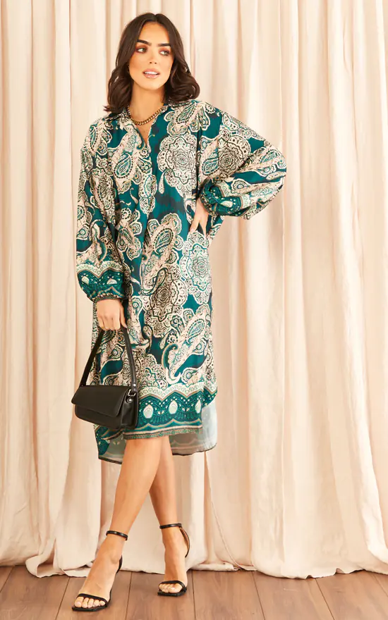Best Sale ๐ Blue Vanilla Paisley Print ๐ Shirt ๐ฏ - Image 3