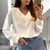 Best Pirce 🔔 HOXTON GAL Oversized Detailed Collar Blouse With Long Sleeves In White 🥰