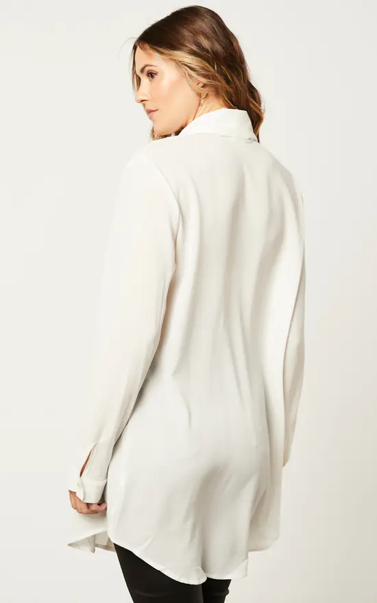 Brand new ๐ HOXTON GAL Overized Long Sleeves ๐ Shirt Tunic With Matching Tie In White ๐ฅ - Image 4