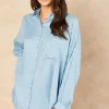 Coupon 🤩 Blue Vanilla Ariyah Oversized 👚 Shirt In Blue 👏