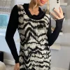 Cheap 🌟 Izabel London Black And White Tie Dye Long Sleeve Cowl Neck Top 💯