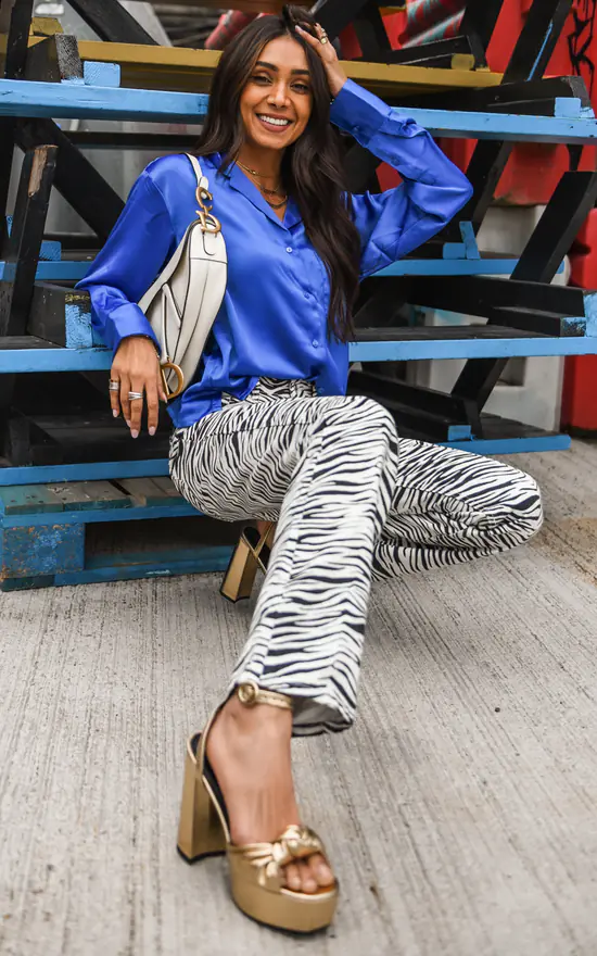 Brand new ๐ JJXX Satin ๐ Shirt In Cobalt Blue ๐ - Image 2