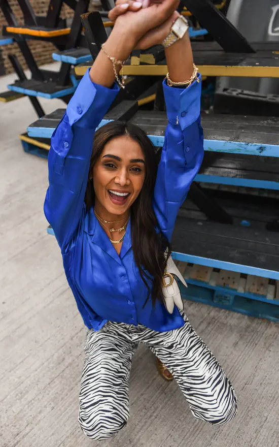 Brand new ๐ JJXX Satin ๐ Shirt In Cobalt Blue ๐ - Image 3