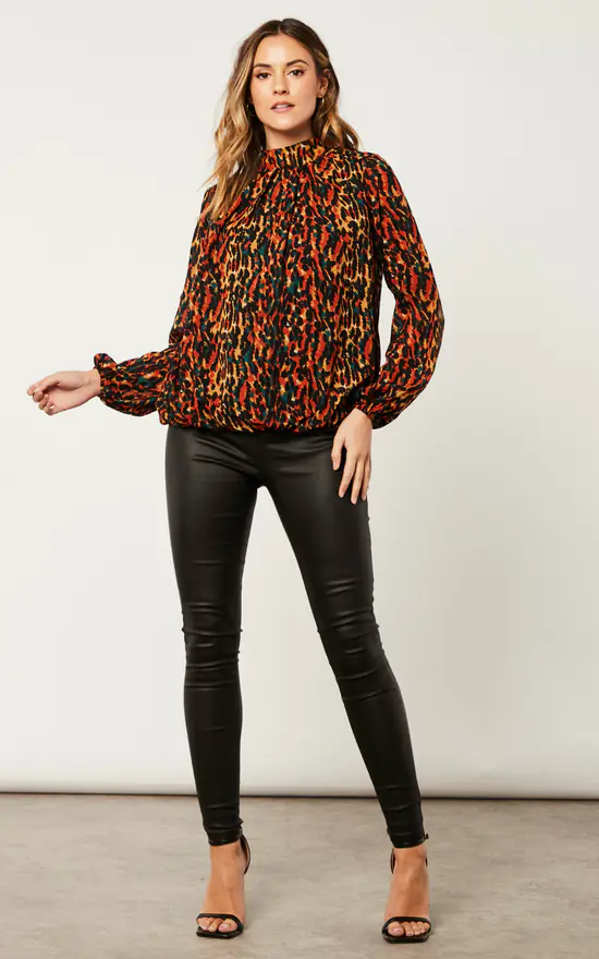 Buy ⌛ Blue Vanilla Animal Print Blouson In Rust ⌛ - Image 2