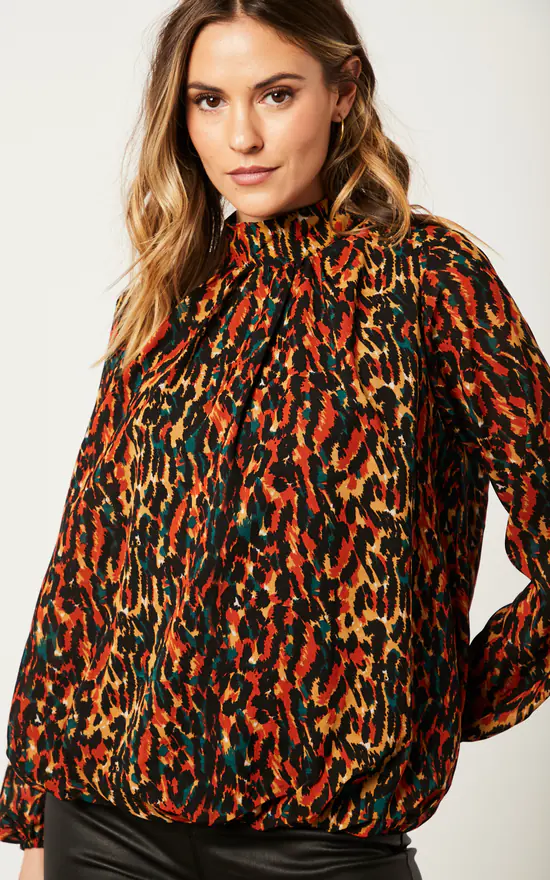 Buy ⌛ Blue Vanilla Animal Print Blouson In Rust ⌛ - Image 3