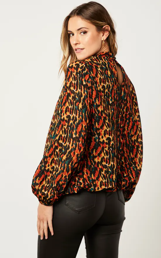 Buy ⌛ Blue Vanilla Animal Print Blouson In Rust ⌛ - Image 4