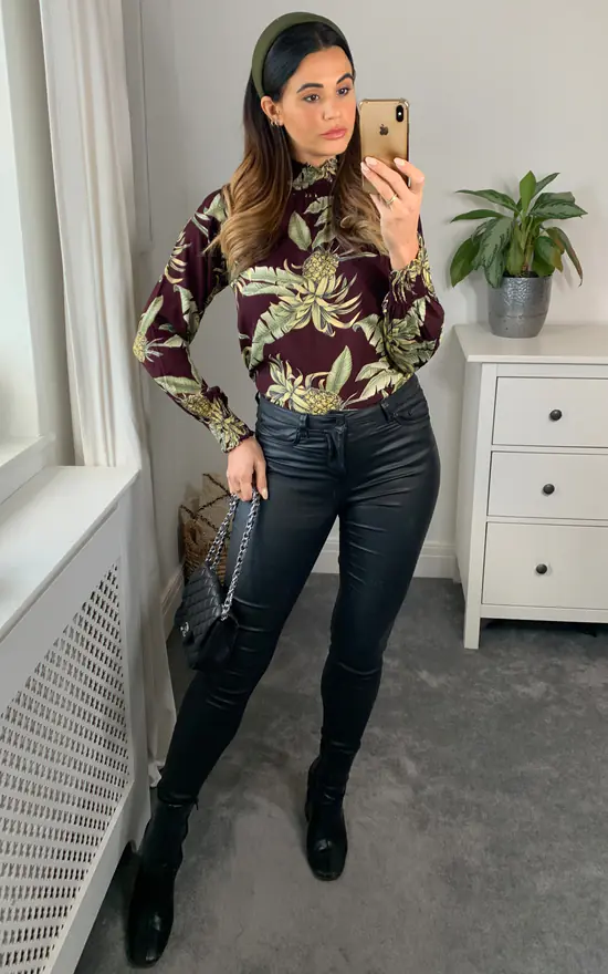 Promo ๐ Ruby Rocks High Neck Top Baroque Pineapple Claret โจ - Image 3