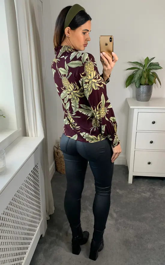 Promo ๐ Ruby Rocks High Neck Top Baroque Pineapple Claret โจ - Image 4