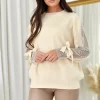 Flash Sale 🔔 IKRUSH Astrid Knitted Long Sleeve Top With Lace Detail In Cream 💯
