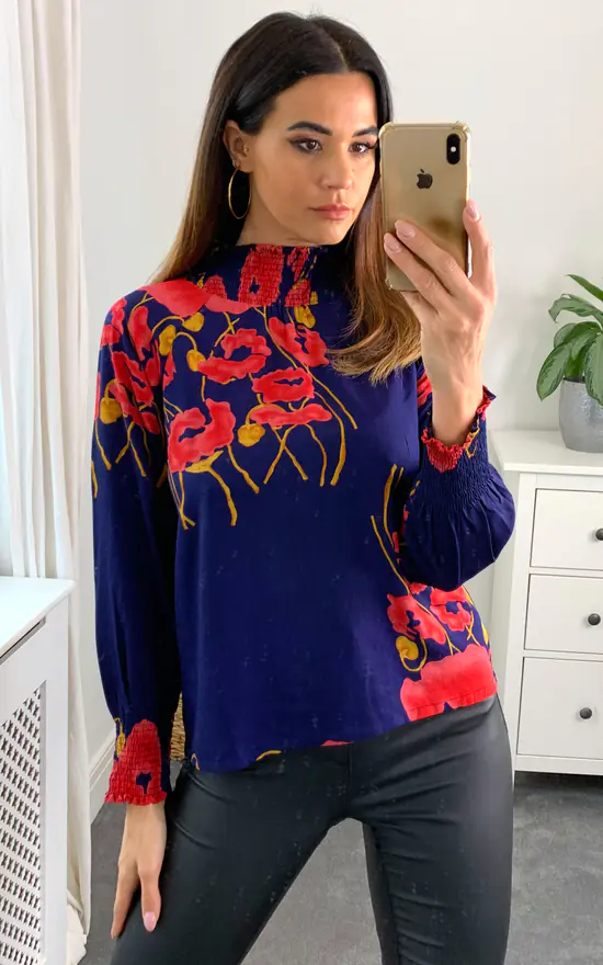 Best reviews of ๐ Ruby Rocks High Neck Top Poppy Navy Red โญ - Image 3