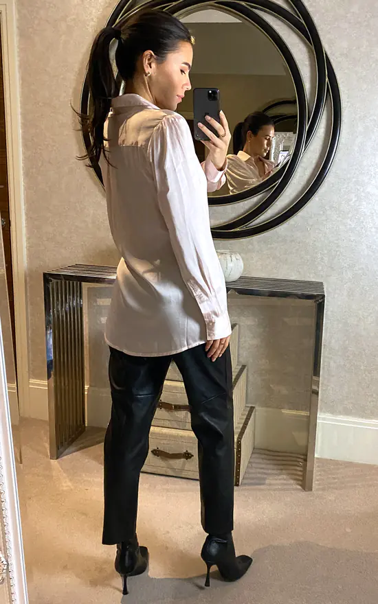 Budget โค๏ธ FreeSpirits Oversized Pink Satin ๐ Shirt ๐คฉ - Image 4